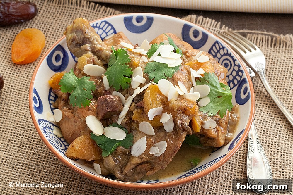 Chicken Tagine with Lemon, Dates, and Apricots