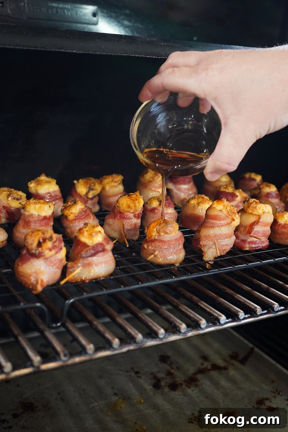 Drizzle each pig shot with a little Agave while on the smoker. 