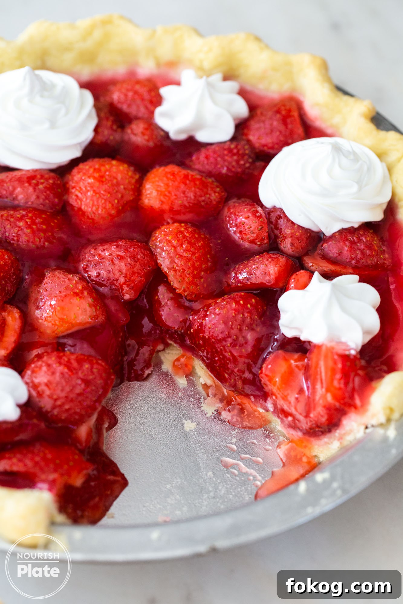 Fresh Strawberry Pie Recipe: Classic No-Bake Summer Dessert 7 Sliced fresh strawberry pie in a pie dish