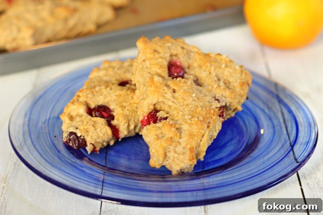 Cranberry Orange Scones Recipe with Zesty Glaze 2 Cranberry Orange Scones