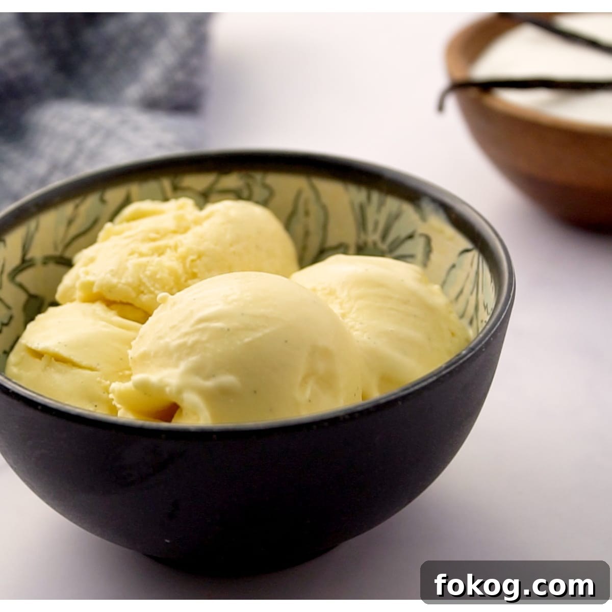 Homemade Vanilla Ice Cream (No Ice Cream Maker Needed) 4 homemade vanilla ice cream scooped and served in a bowl