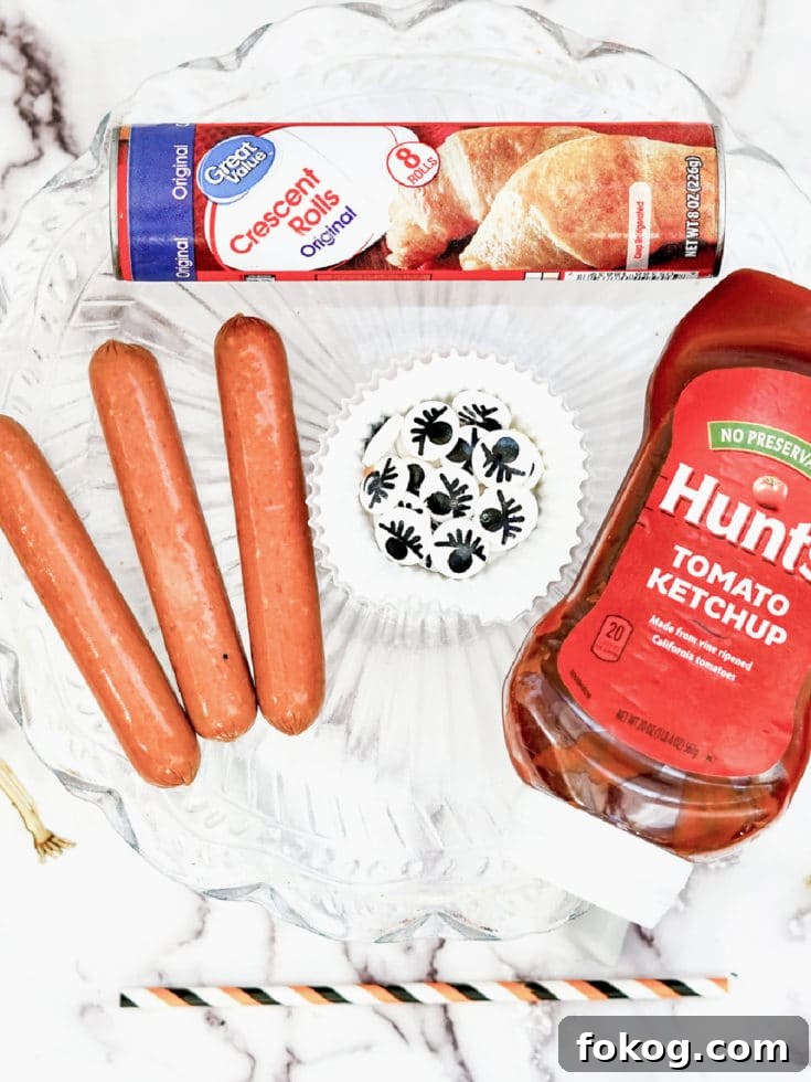 Mummy Hot Dogs Recipe for Halloween Party Snacks 3 mummy dogs recipe ingredients