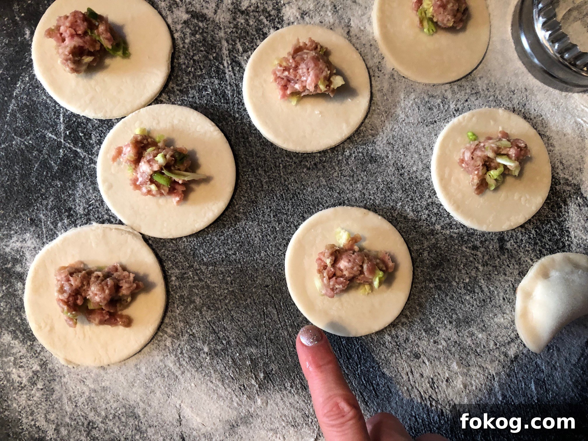 Chinese potsticker assembly
