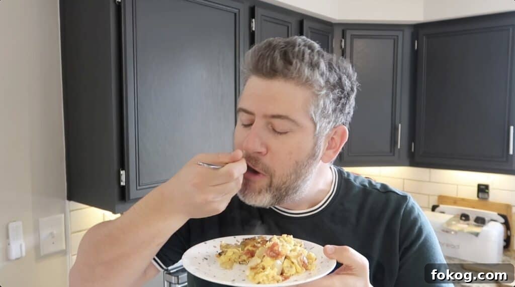 Spanish Omelette Scramble Recipe: Quick Tortilla Española Twist 24 family enjoying