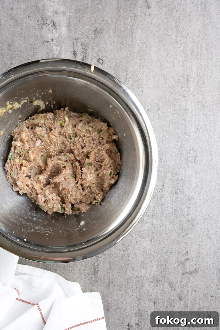 homemade turkey meatball mixture in a bowl
