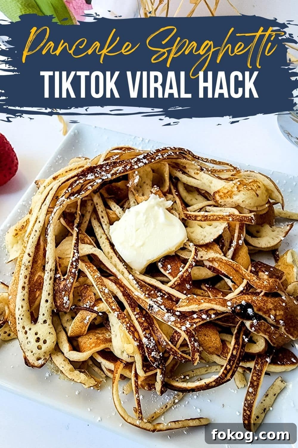 TikTok Viral Spaghetti Pancakes Recipe You Have to Try 2 pancake pasta hack with butter on top