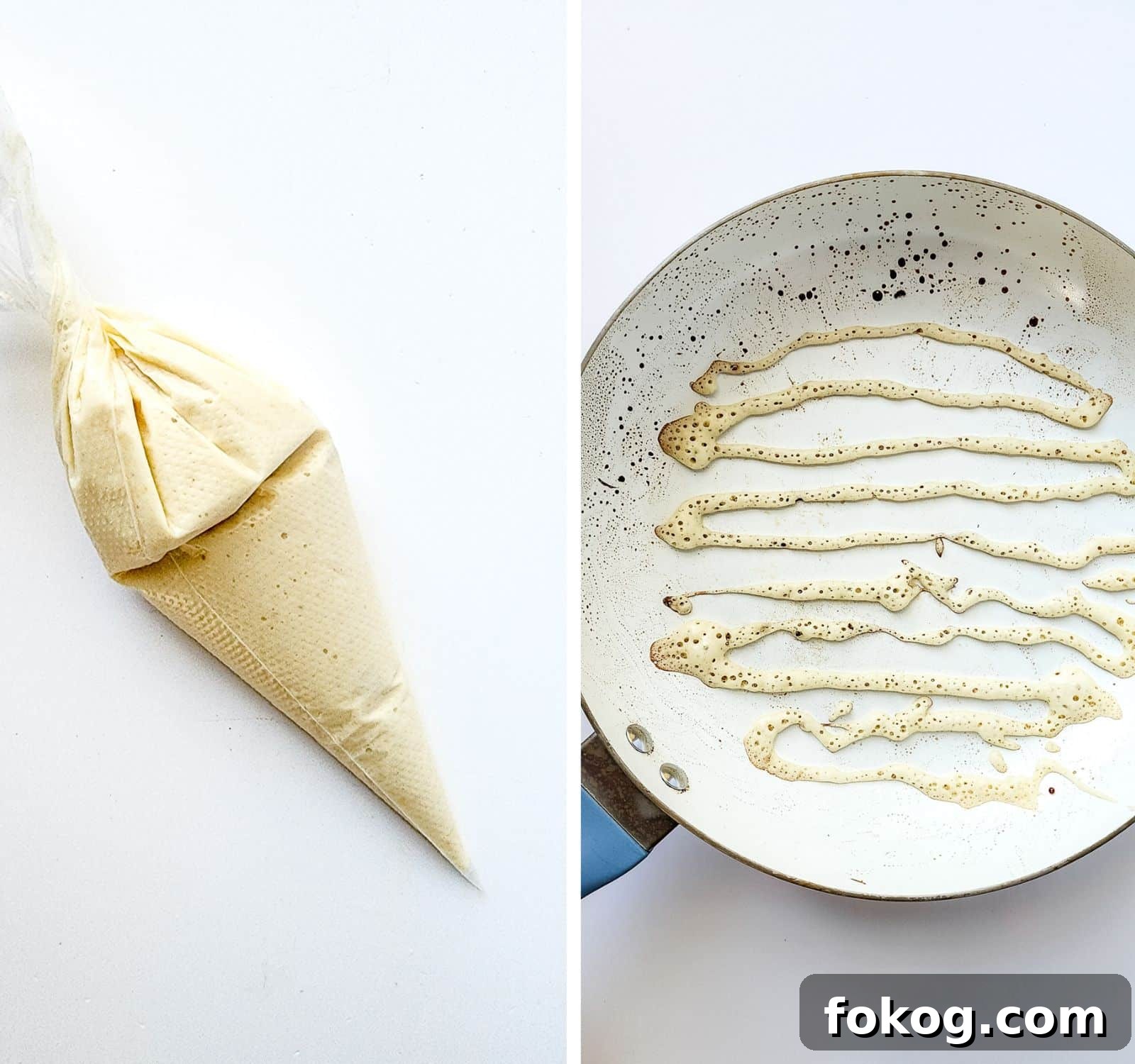 TikTok Viral Spaghetti Pancakes Recipe You Have to Try 6 the spaghetti pancake batter in a piping bag, and then piped out in a skillet in a zig-zag pattern
