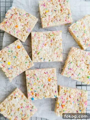 batch of cake batter rice krispie treats