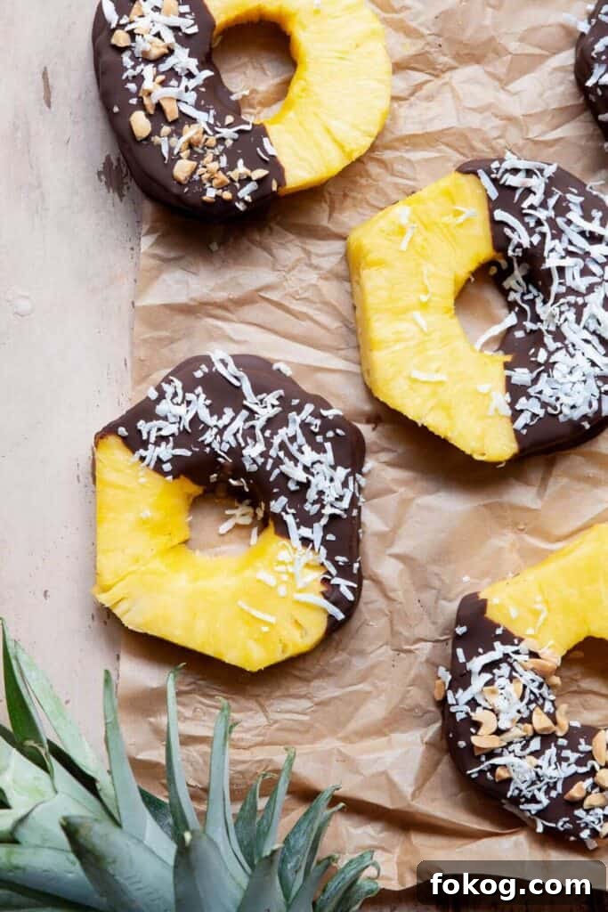 Chocolate-Covered Pineapple Recipe: Sweet Tropical Treat in Minutes 2 healthy chocolate covered pineapple rings