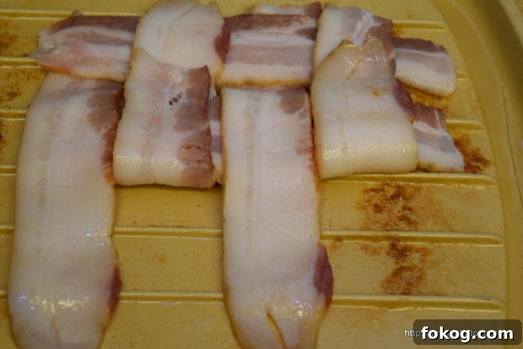 Crispy Bacon Squares: The Ultimate Burger Topping 7 Bacon weave step