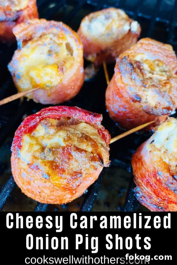 Cheesy Caramelized Onion Bacon-Wrapped Pig Shots: Party Appetizer 14 img 45363 14