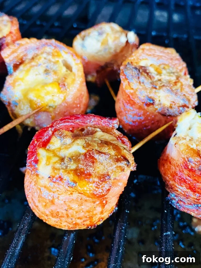 Cheesy Caramelized Onion Bacon-Wrapped Pig Shots: Party Appetizer 7 Cheesy Caramelized Onion Pig Shots