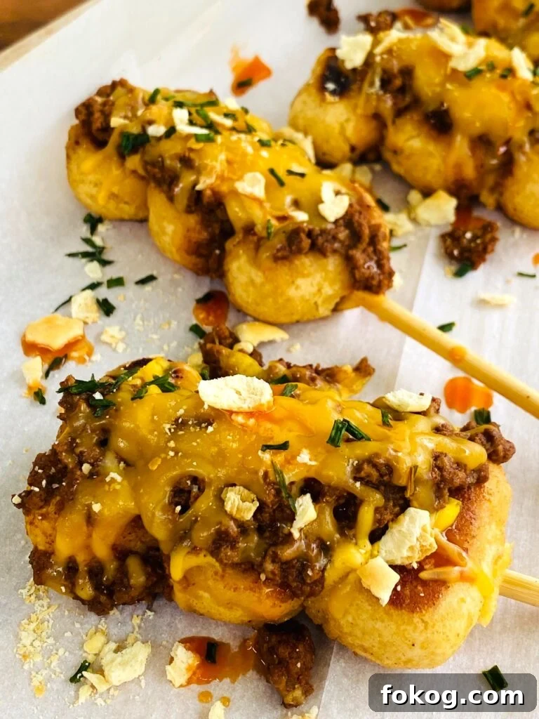 Blackstone Chili Cheese Dog Skewers