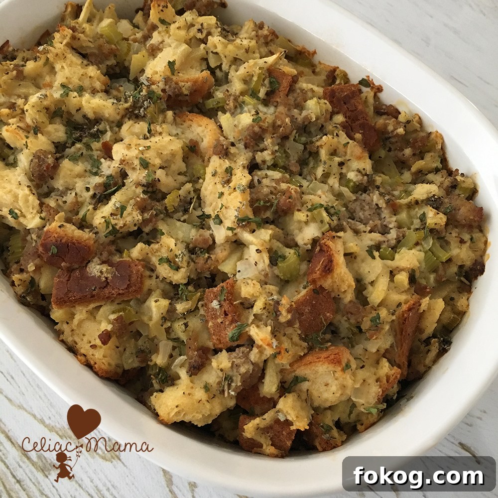 Gluten-Free Apple and Sausage Stuffing Recipe for Holidays 2 gluten-free-apple-sausage-stuffing