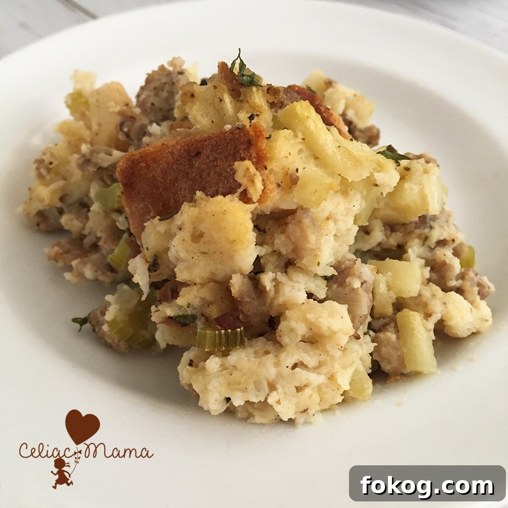 Gluten-Free Apple and Sausage Stuffing Recipe for Holidays 3 gluten-free-stuffing