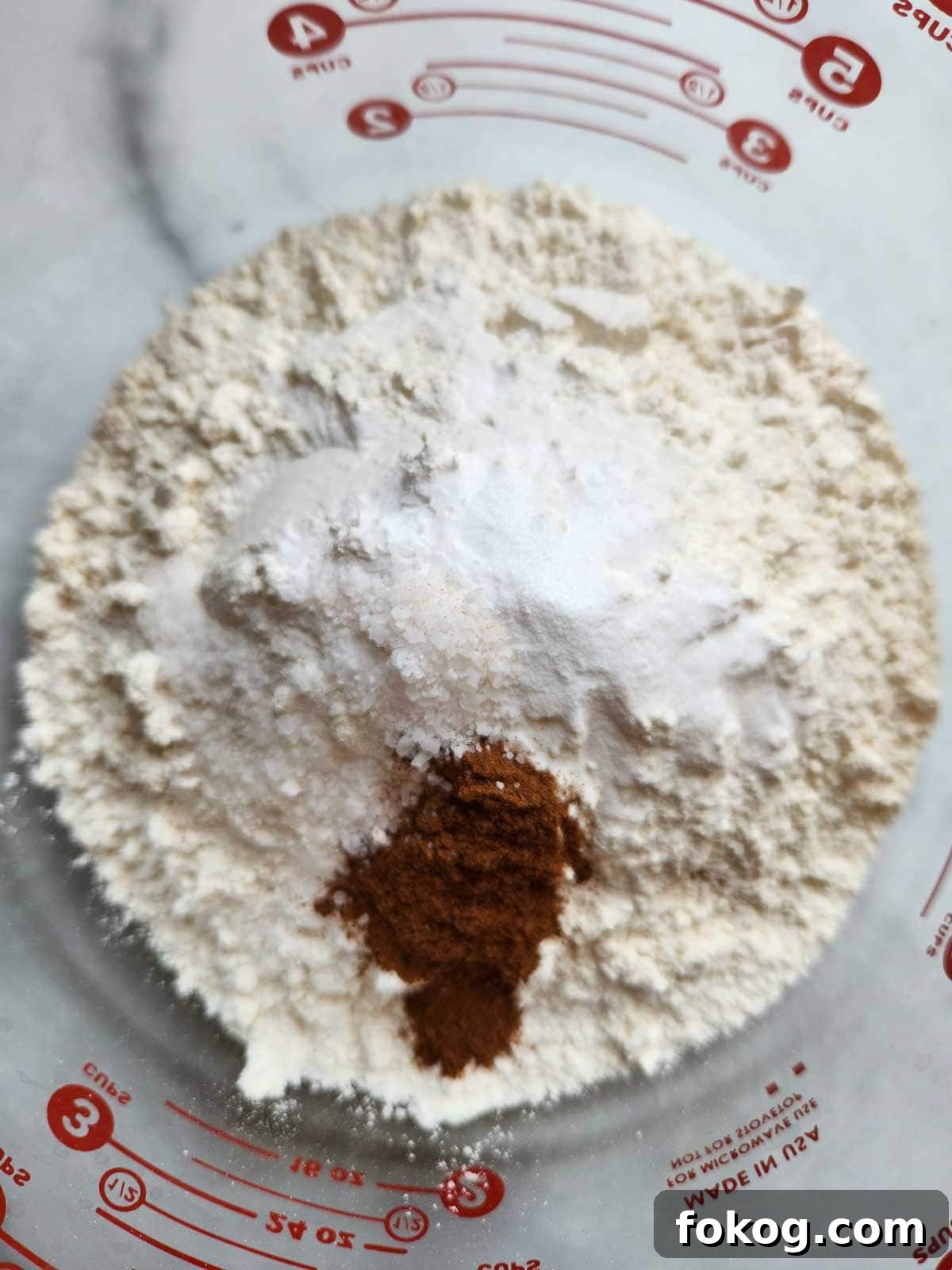 Moist Banana Pecan Muffins Recipe for Breakfast or Brunch 4 Dry ingredients in a clear bowl.