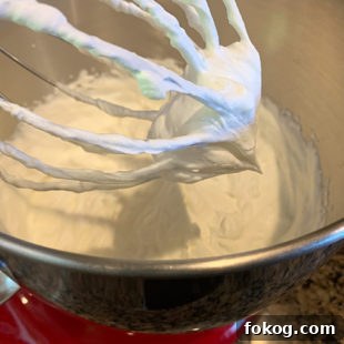 cream whipped by a wire whisk