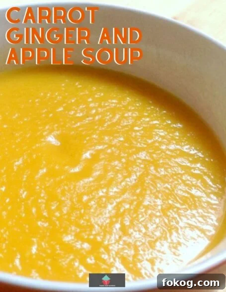 Roasted Carrot, Ginger and Apple Soup Recipe 2 Carrot Ginger and Apple Soup. A delicious homemade soup using fresh ingredients to give a sweet, colorful thick soup with a tang of ginger. Delicious served with warm crusty bread fresh from the oven.