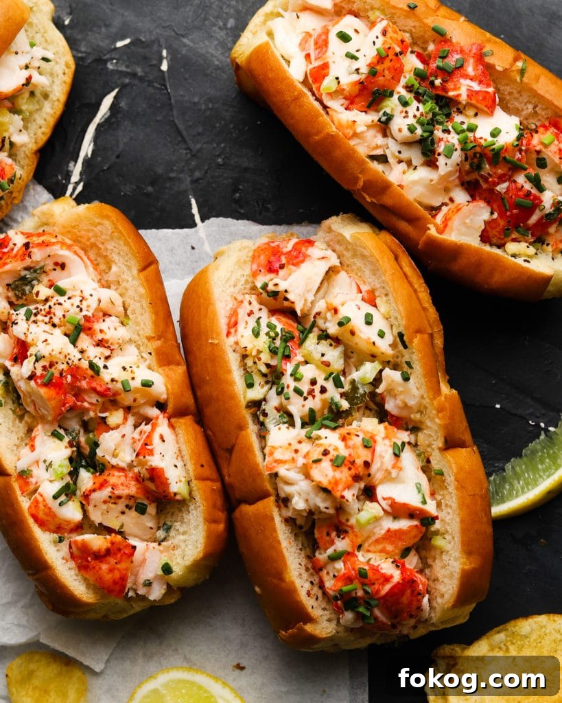 Lobster Rolls with Pickles & Tarragon Butter