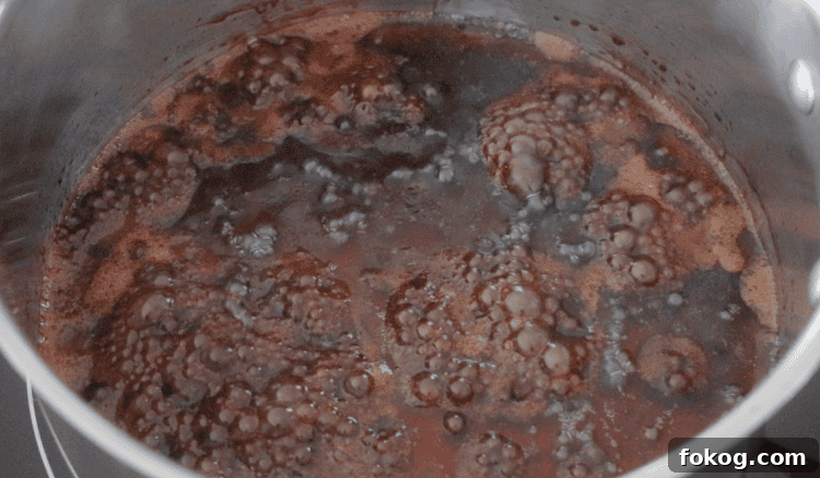 Pan with molasses and shortening simmering