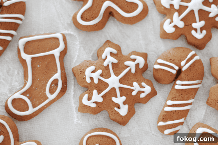 iced snowflake gingerbread cookie