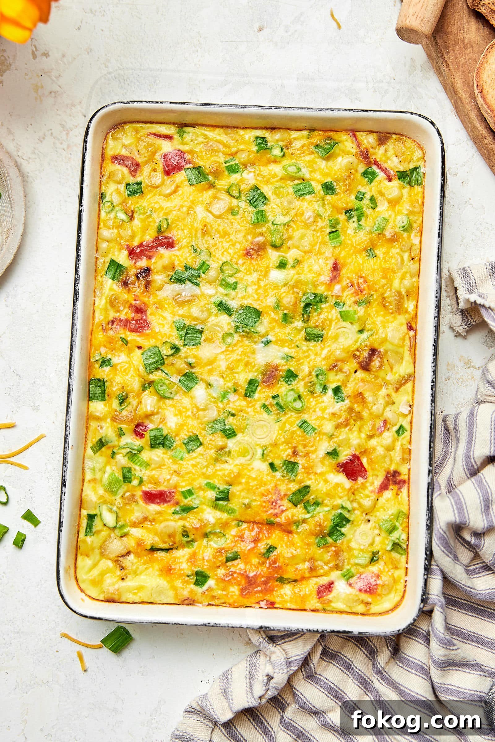 Cheesy Corn and Egg Casserole with Sharp Cheddar 14 corn and cheddar egg bake