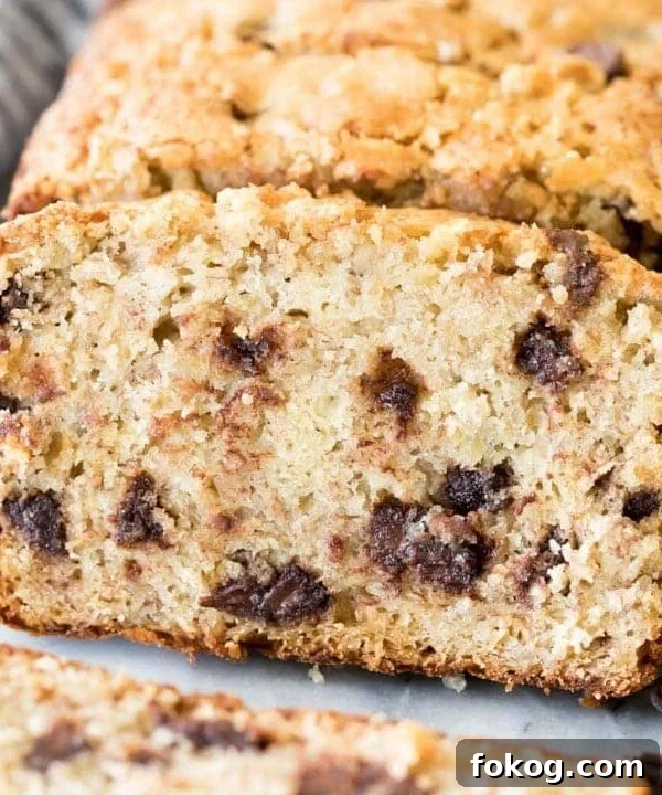 Sliced banana bread