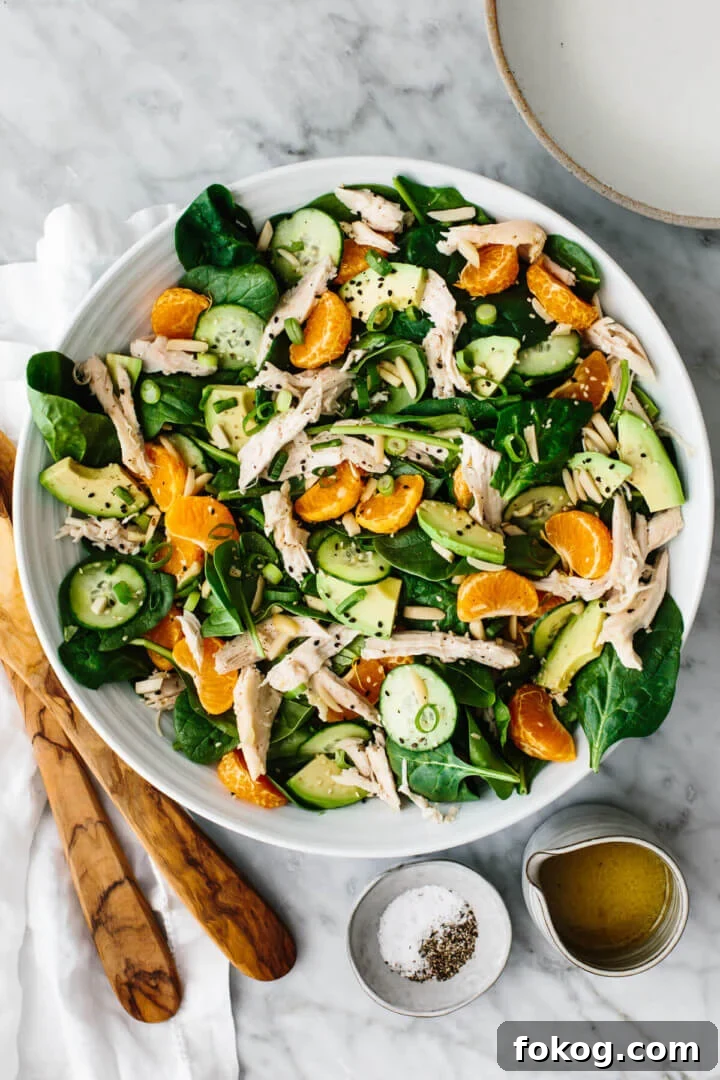 40+ Low-Carb Recipes for Weight Loss and Blood Sugar Control 5 A large bowl of mandarin chicken salad.
