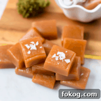 A picture of homemade cannabis caramels topped with sea salt.