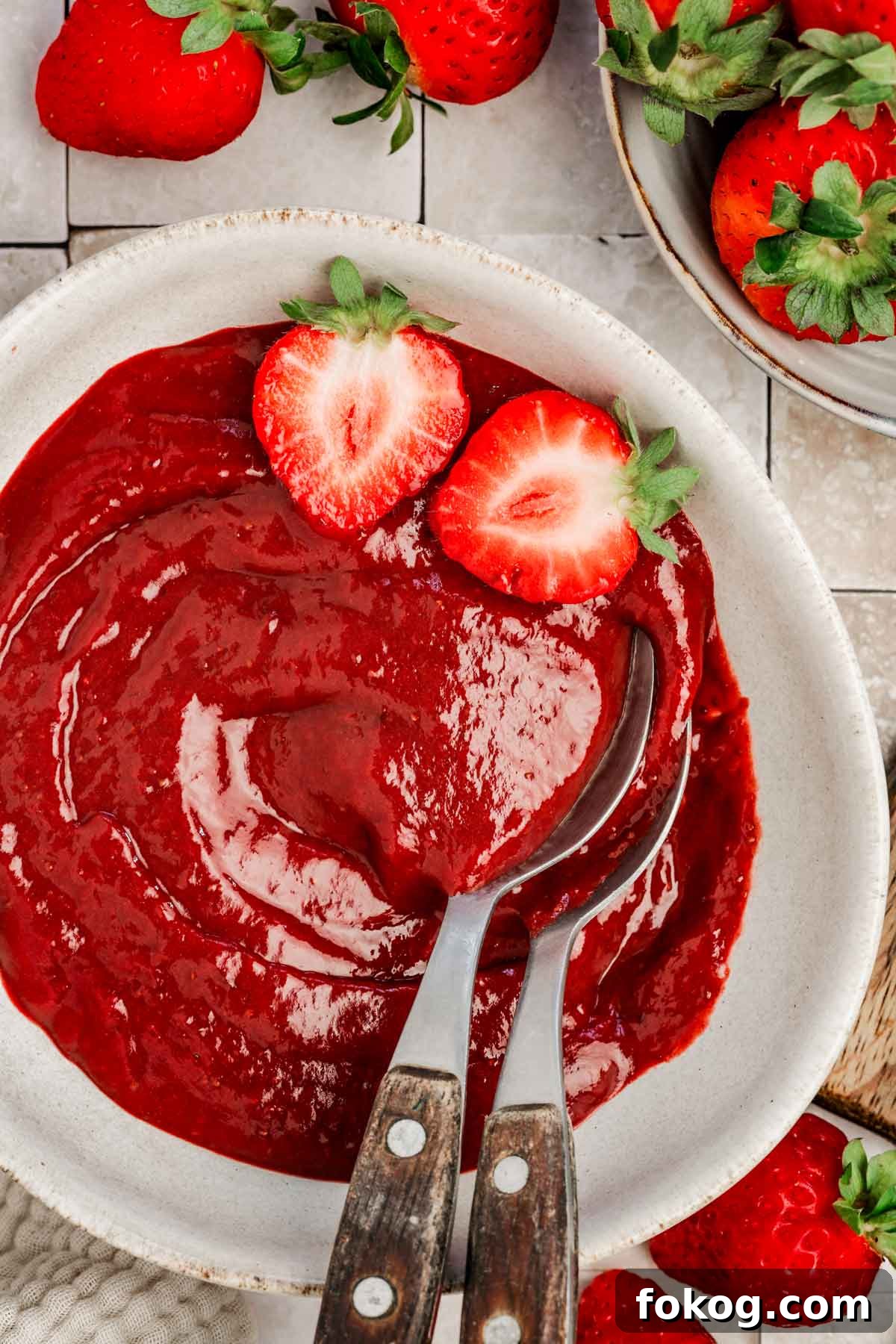 thick strawberry puree mixture for frosting, cake filling or topping