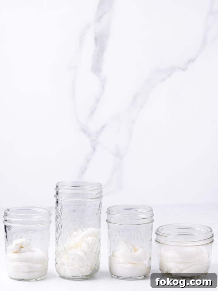 Creamy Raspberry Parfait Recipe with Crunchy Granola 4 four jars with plain Greek yogurt