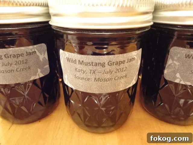 Jars of Wild Mustang Grape Jam
