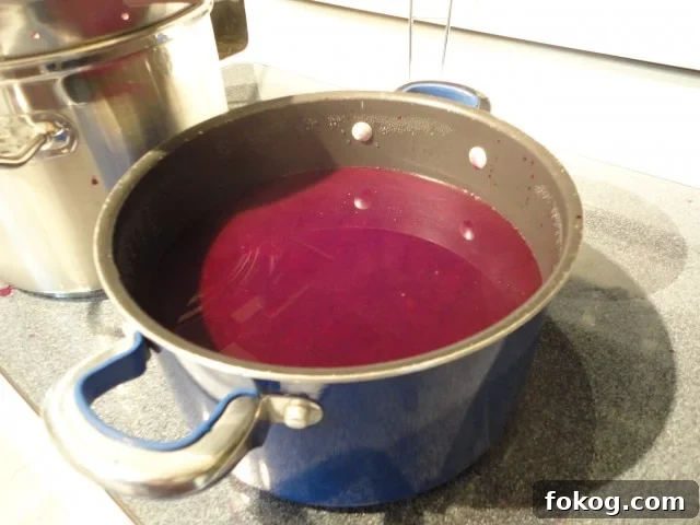 A pot of 14 Cups of Mustang Grape Juice and Pulp