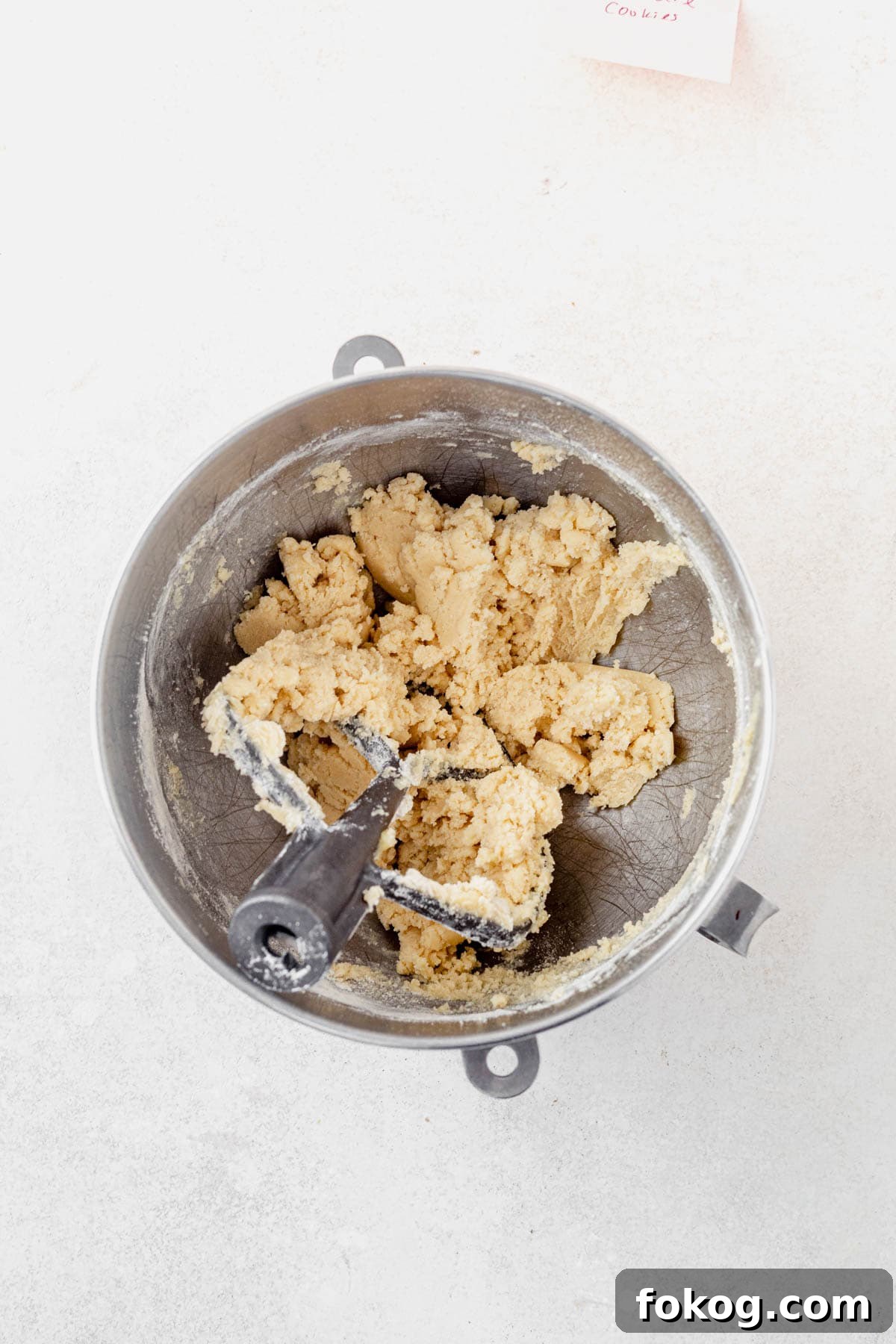 Millionaire Cookie Recipe: Caramel Shortbread Bars Tutorial 4 shortbread cookie dough in a stand mixer bowl.
