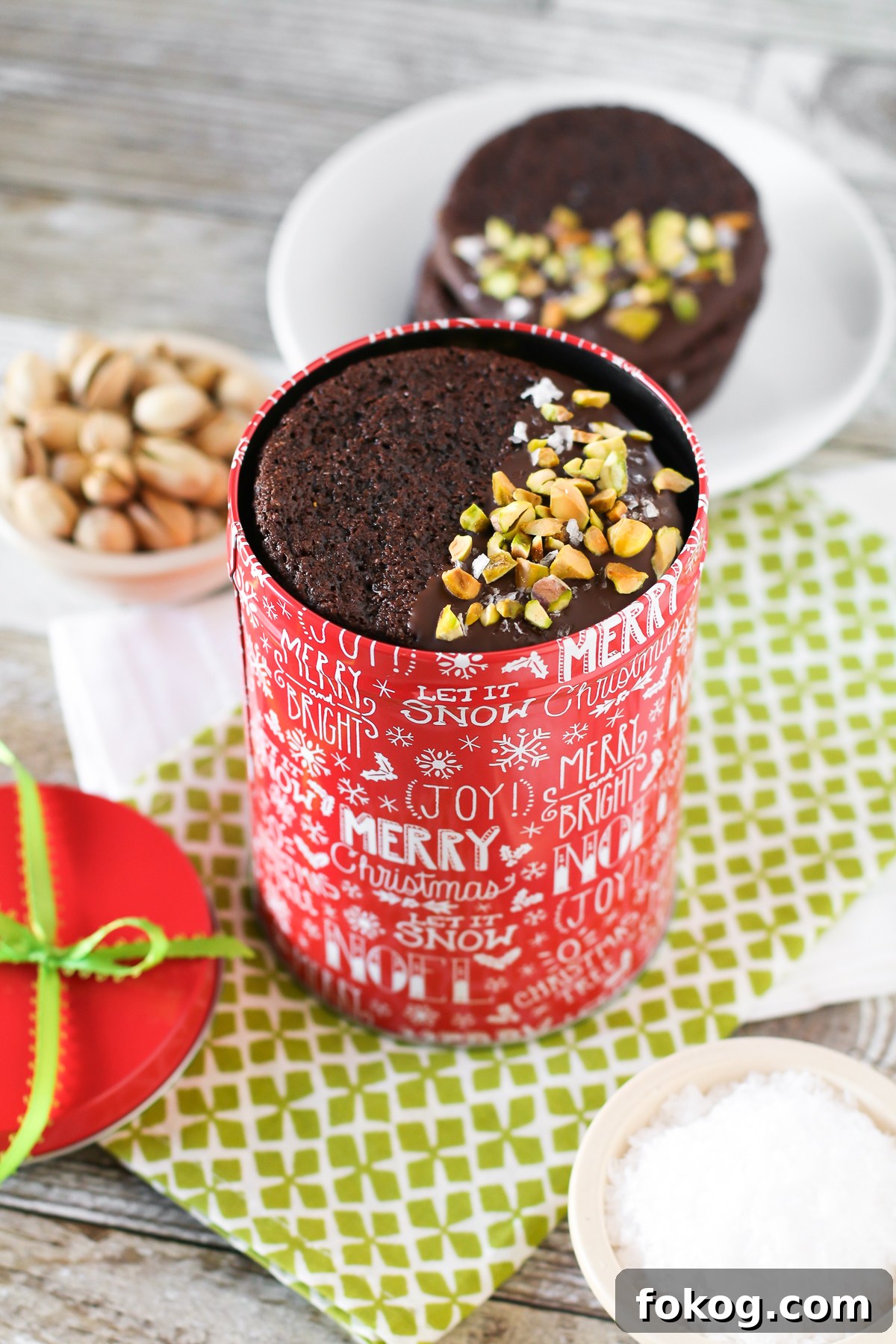 Grain Free Vegan Sea Salt Pistachio Chocolate Cookies. These chewy chocolate-dipped cookies would make a tasty holiday gift!