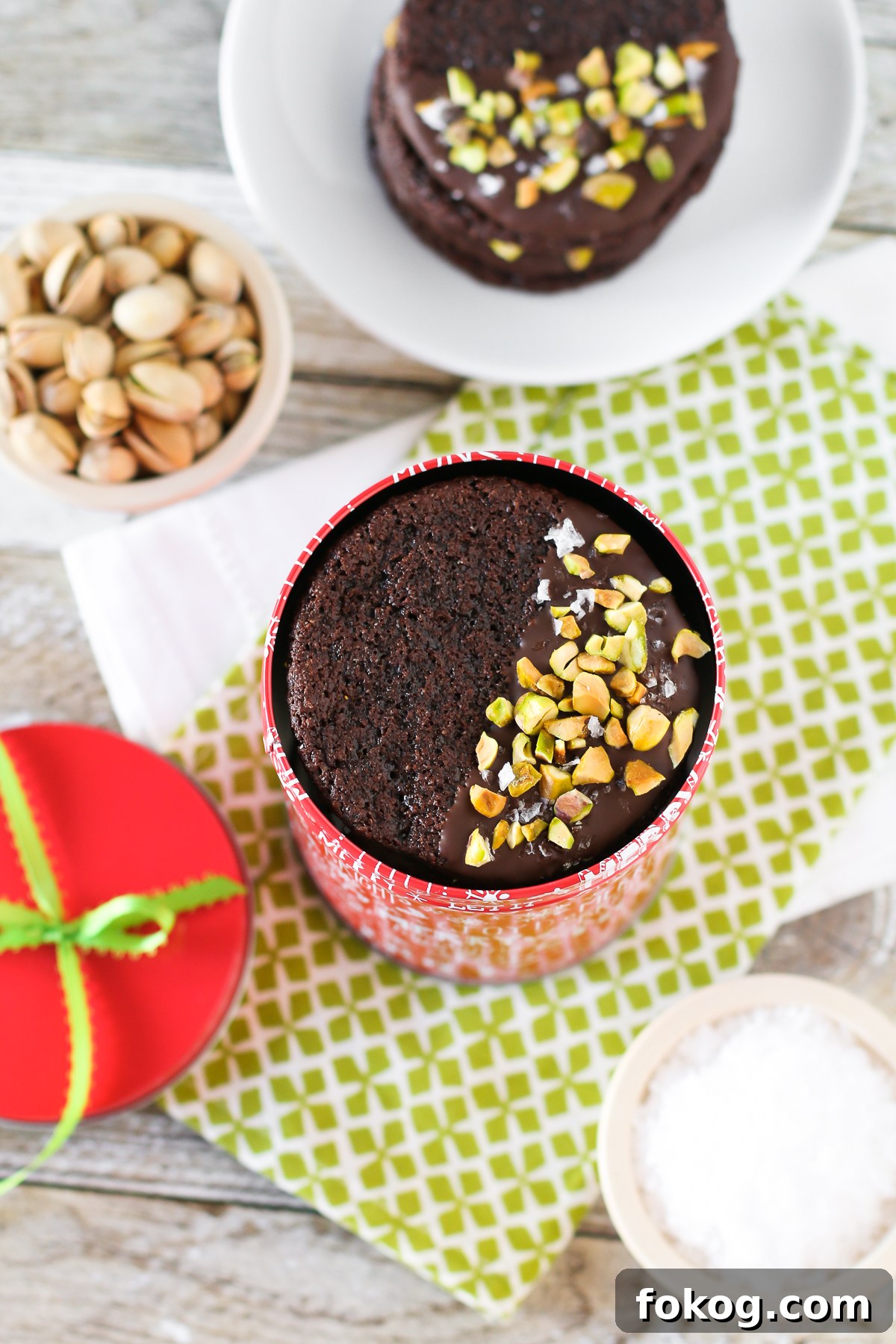 Grain Free Vegan Sea Salt Pistachio Chocolate Cookies. These chewy chocolate-dipped cookies would make a tasty holiday gift!