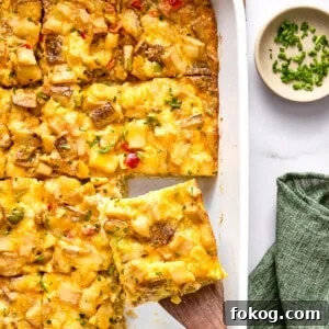 Festive Christmas Breakfast Casserole with Sausage and Cheese 14 img 6396 13