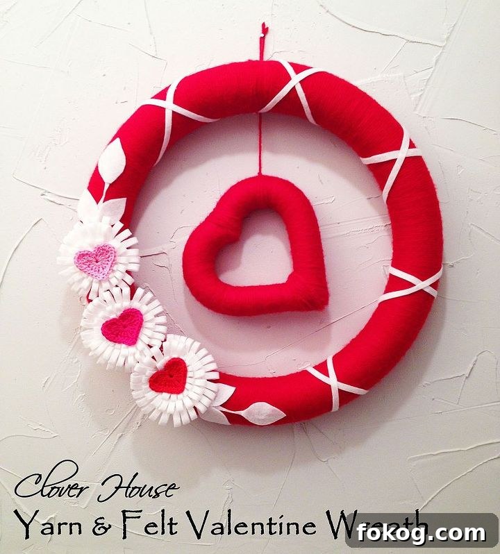 Personal DIY Valentine’s Day Gifts to Delight Loved Ones 4 Yarn and Felt Wreath