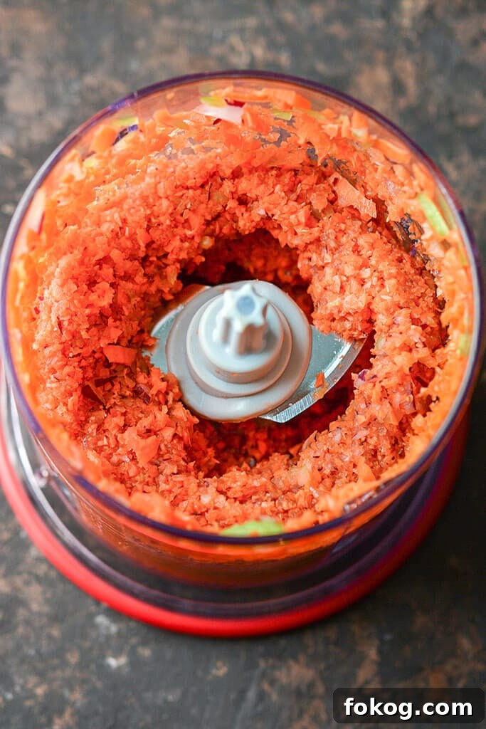 Veggies minced in a mini chopper - Slow Cooker Bolognese Veggies minced in a mini chopper - Slow Cooker Bolognese