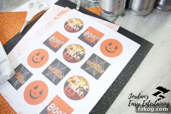 Halloween Can Toss Game with Free Printable Targets 4 Printable can labels on cardstock