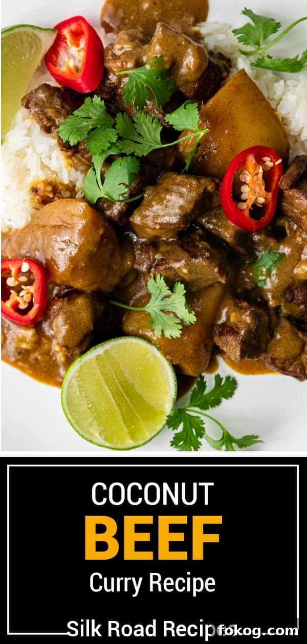 Creamy Coconut Beef Curry with Aromatic Spices 8 beef curry with potatoes and red chili