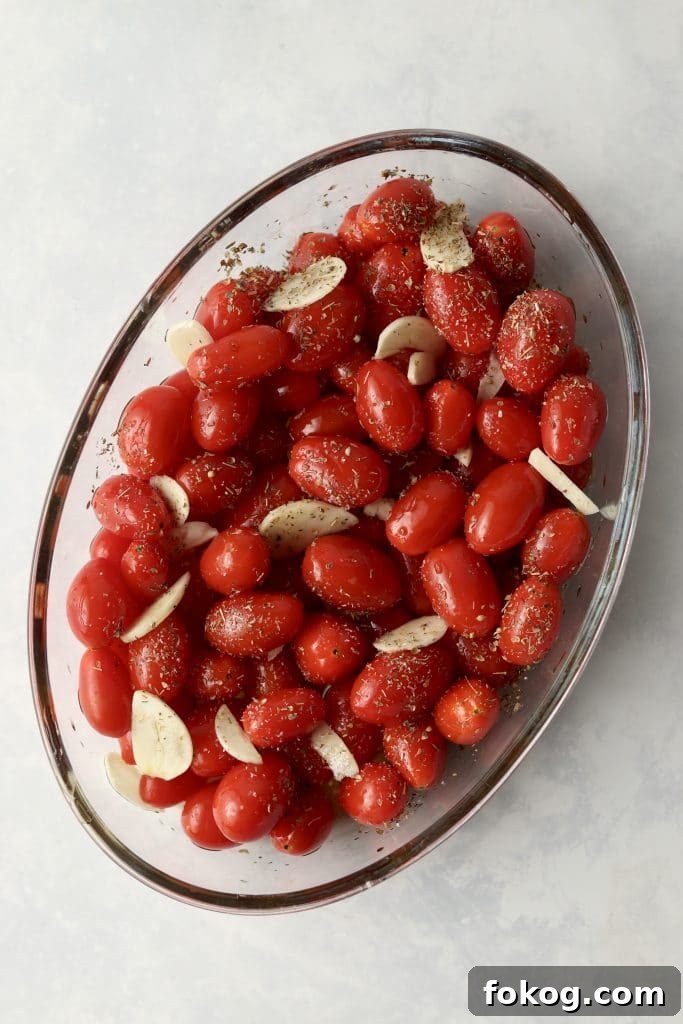 grape tomatoes with olive oil and garlic