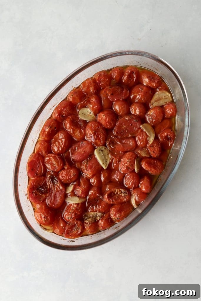 Roasted tomatoes and garlic