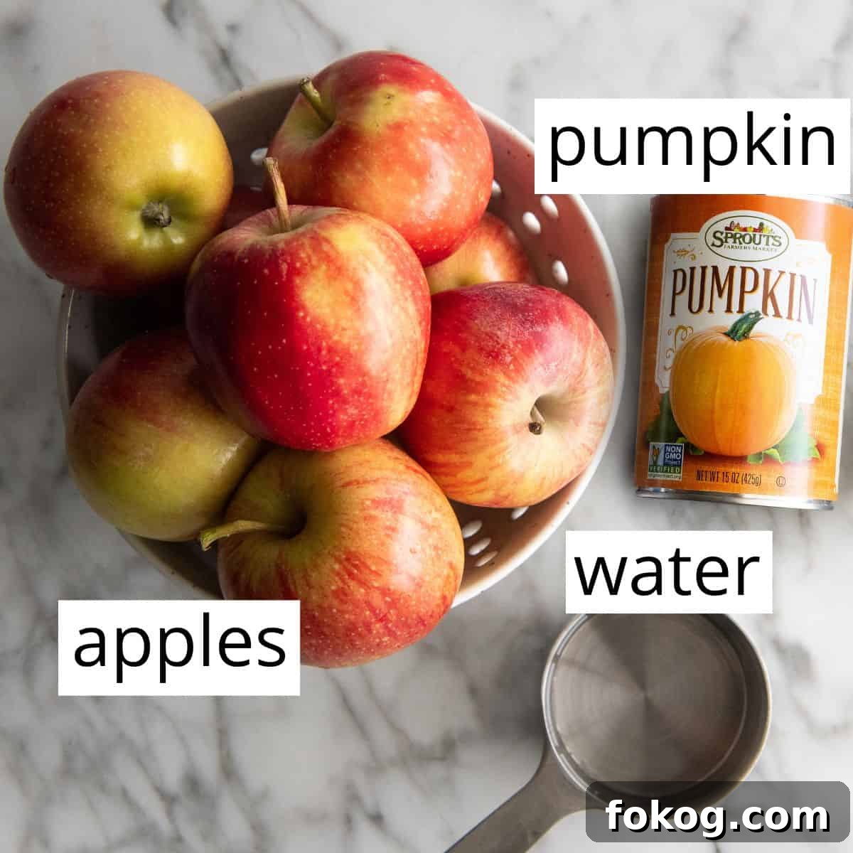 the labeled ingredients in this Apple & Pumpkin Baby Food recipe