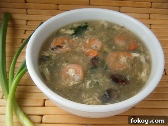 Shrimp & Veggie Egg Drop Soup Recipe | SnappyGourmet.com