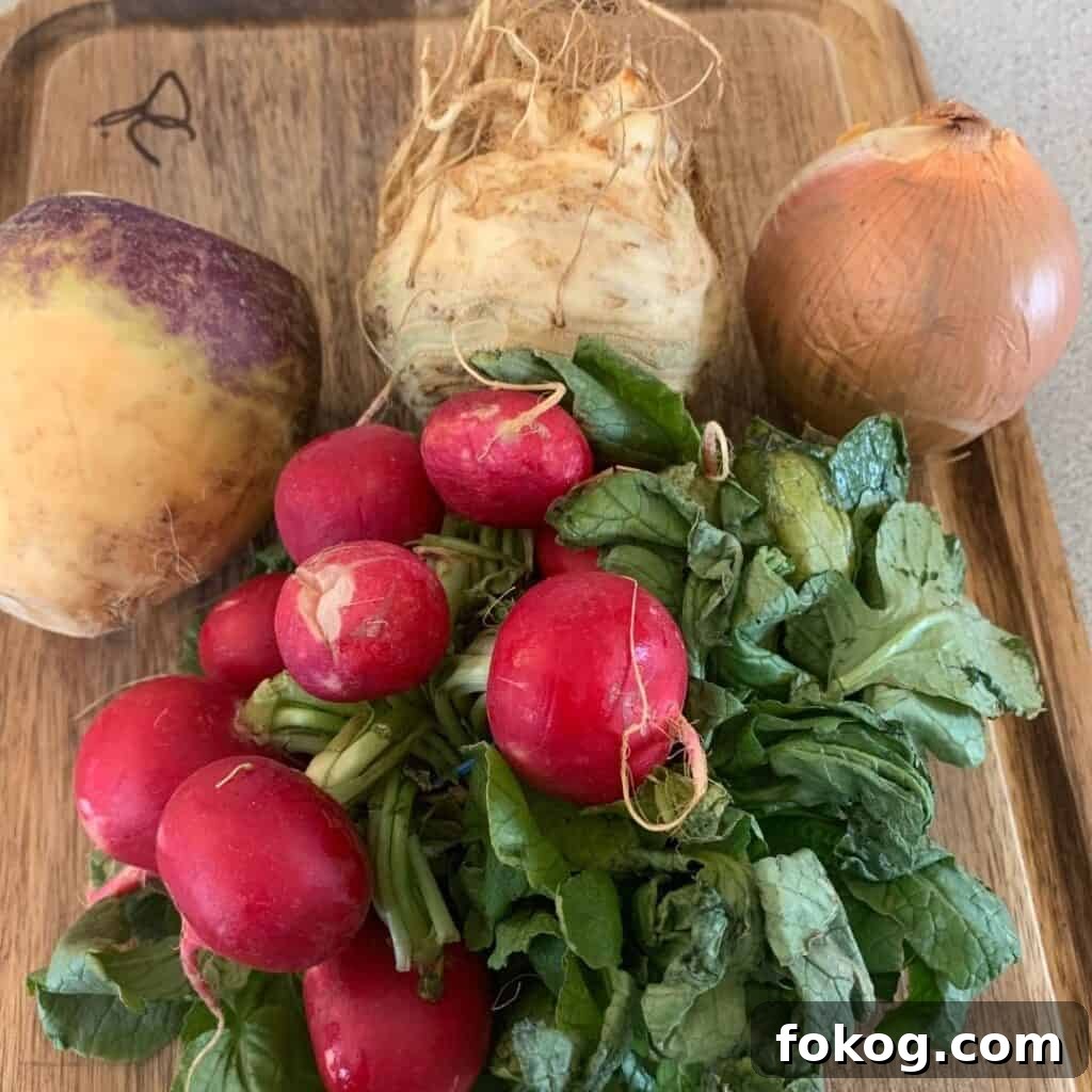 Keto Lamb Irish Stew with Low-Carb Vegetables 2 low carb root vegetables on cutting board