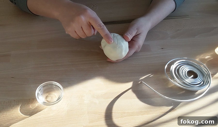 Start your DIY wire sculpture with a ball of air dry clay.