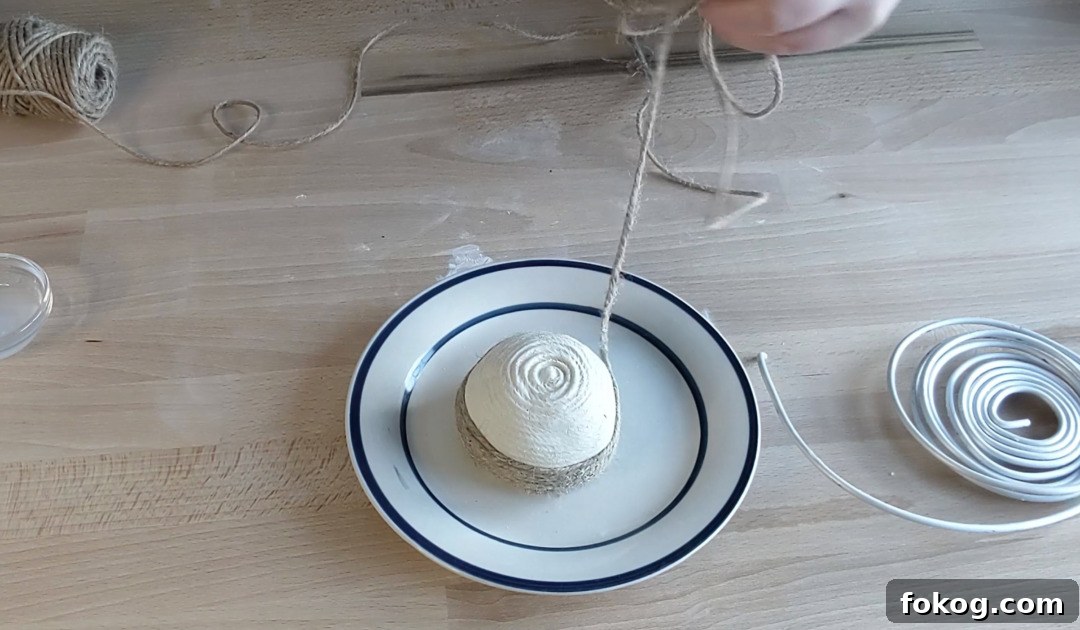 Move base to a plate and remove twine