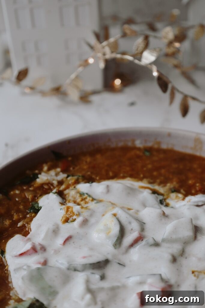 Creamy Lentil Dal with Cooling Greek Yogurt Raita 6 lentil soup