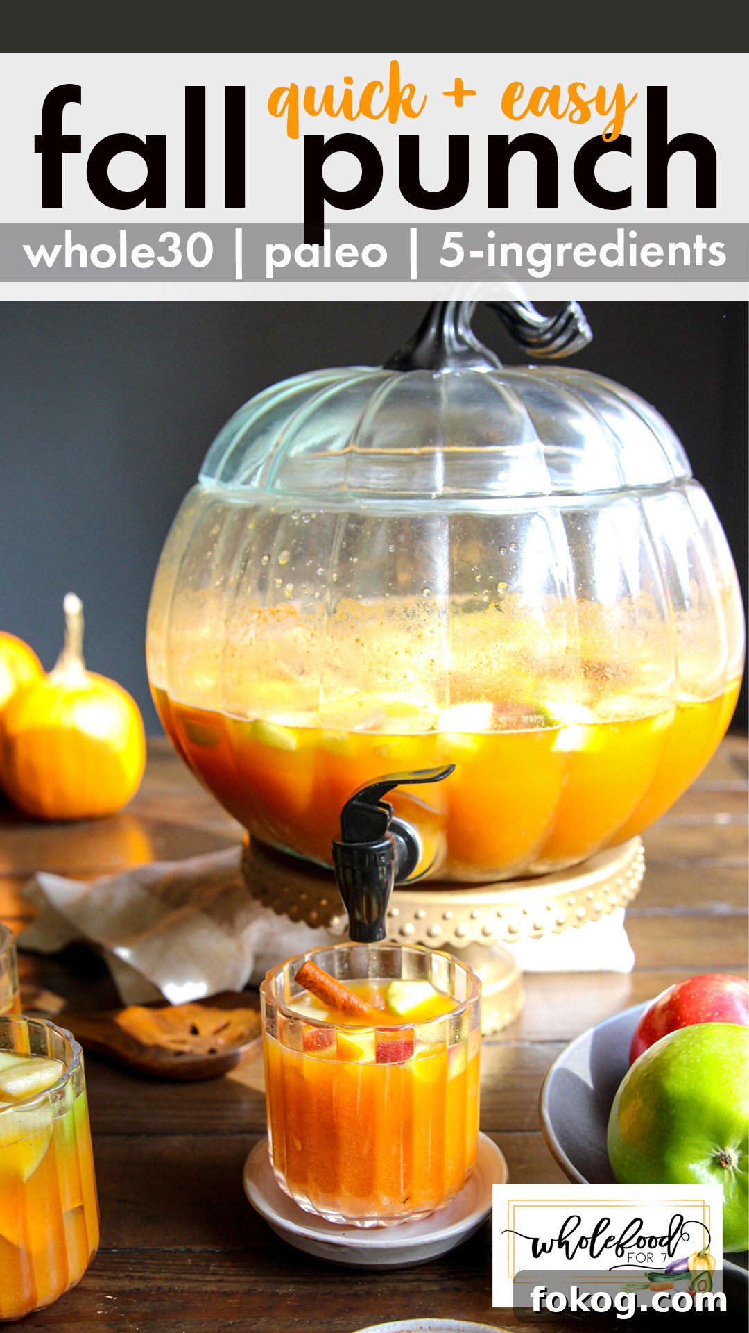 Whole30 + Paleo Fall Punch - Easy! 5-ingredients, 5-minutes and kid-approved.